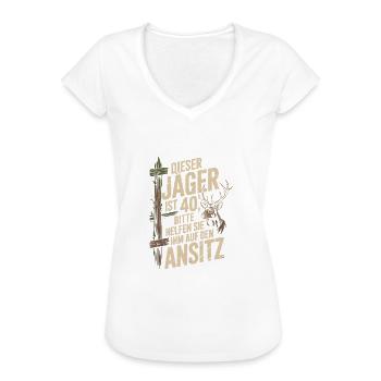 Dieser Jäger ist 40 - Frauen Vintage T-Shirt - Weiß - Vorne