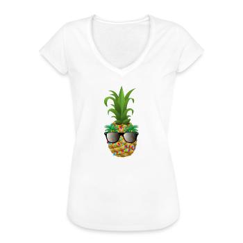 Ananas Lichterkette t-shirt Geschenk Dress - Frauen Vintage T-Shirt - Weiß - Vorne