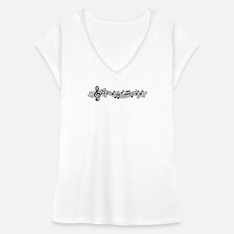 Musical Notes Melody Clefs Women's Vintage T-Shirt