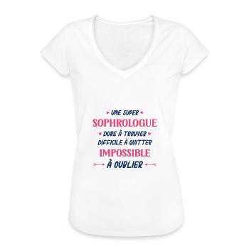 Une super sophrologue - T-shirt vintage Femme - blanc - Devant - Danielle (179cm)