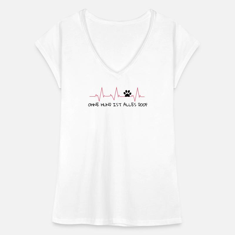 Pulslinie Ohne Hund ist alles doof Frauen Vintage T-Shirt