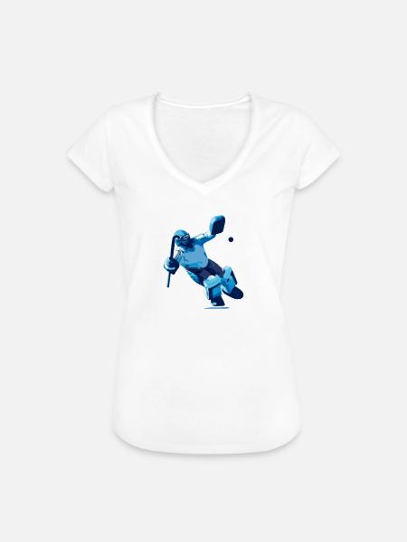 Torwart blau - Frauen Vintage T-Shirt - Weiß