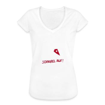 Schnabel auf gegen Hetzer und Rassisten - Frauen Vintage T-Shirt - Weiß - Vorne