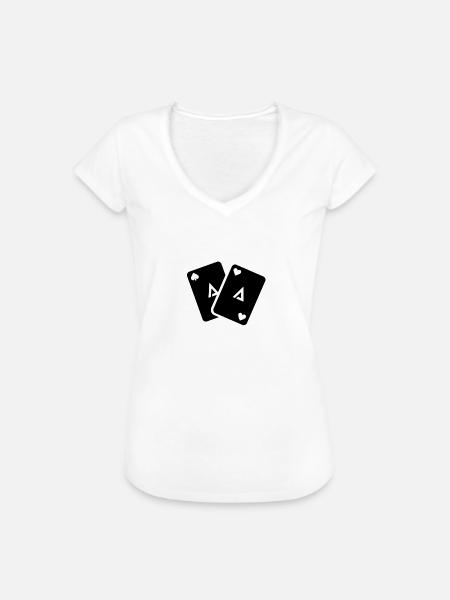 Pokerkarten - Frauen Vintage T-Shirt - Weiß