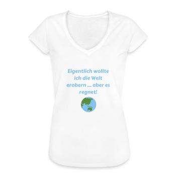 Welt erobern Pinky Brain Regen - Frauen Vintage T-Shirt - Weiß - Vorne