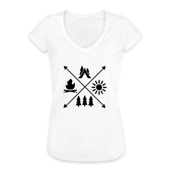 Zelt - Frauen Vintage T-Shirt - Weiß - Vorne - Danielle (179cm)