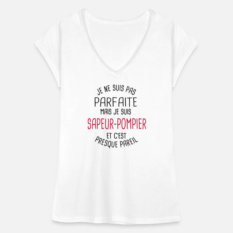 Pas parfaite mais sapeur pompier T-shirt vintage Femme