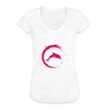 Delphin - Frauen Vintage T-Shirt - Weiß - Vorne