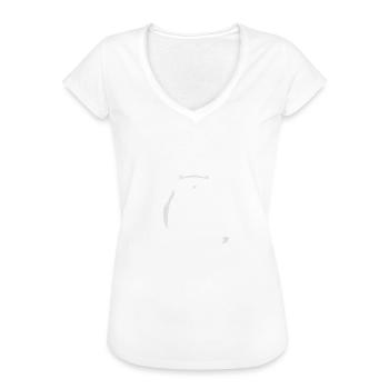 Dicke Katze für Tier- und Katzenfreunde - Frauen Vintage T-Shirt - Weiß - Vorne