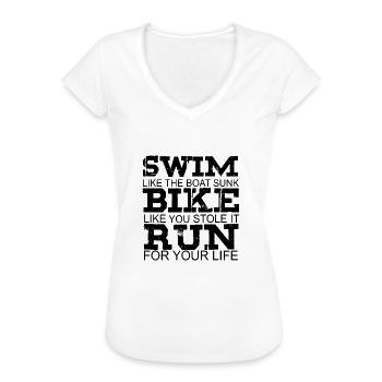 Triathlon - Frauen Vintage T-Shirt - Weiß - Vorne
