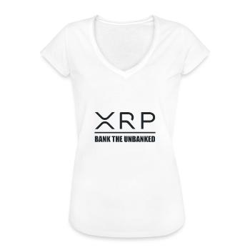 XRP Logo Bitcoin Spruch Geschenk Bank - Frauen Vintage T-Shirt - Weiß - Vorne