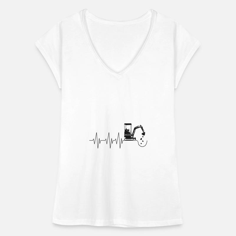 excavator Bagger Baggerfreund Baggerfahrer Puls Women's Vintage T-Shirt