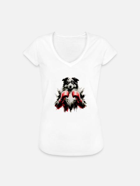 Boxing Aussie – Der Kämpferhund - Frauen Vintage T-Shirt - Weiß