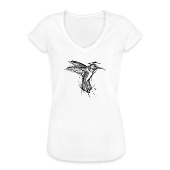 Sketch Kolibri - Frauen Vintage T-Shirt - Weiß - Vorne