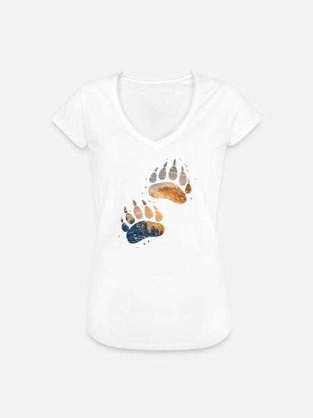 Spur des Bären - Frauen Vintage T-Shirt - Weiß