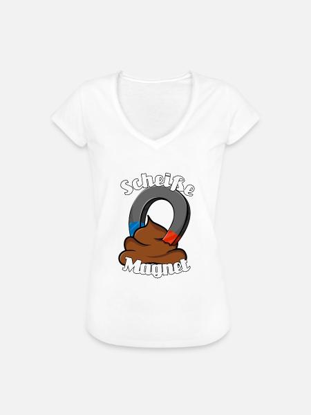 Scheißemagnet - Frauen Vintage T-Shirt - Weiß