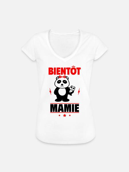 bientôt mamie,futur grand-mère - T-shirt vintage Femme - blanc