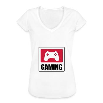 Gaming - Gamer - Women's Vintage T-Shirt - white - Front - Danielle (179cm)