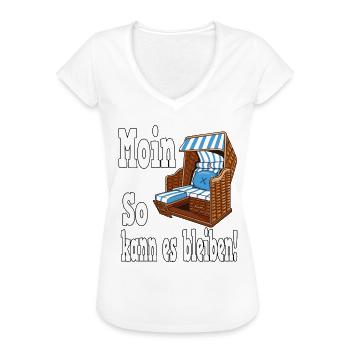 Moin So Kann Es Bleiben - Frauen Vintage T-Shirt - Weiß - Vorne