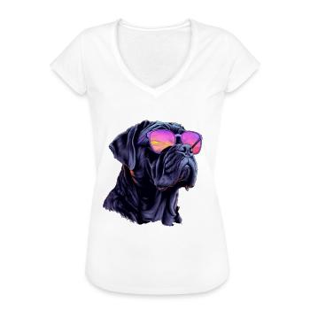Cane Corso Italino mit Sonnenbrille - Frauen Vintage T-Shirt - Weiß - Vorne