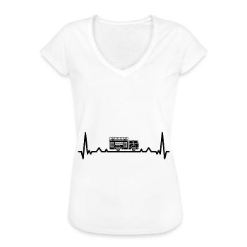 Herzschlag und Feuerwehr-Brigader - (2) - Frauen Vintage T-Shirt - Weiß - Vorne - Danielle (179cm)