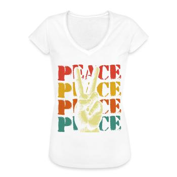 Peace Frieden Friedensbewegung - Frauen Vintage T-Shirt - Weiß - Vorne