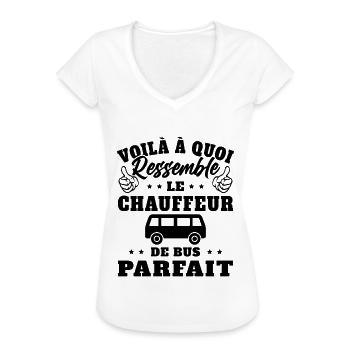 Chauffeur De Bus Parfait Humour Conducteur Cadeau - T-shirt vintage Femme - blanc - Devant - Danielle (179cm)