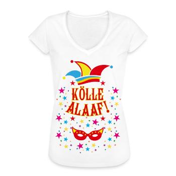 10 KÖLLE ALAAF Karneval Hut Karnevalshut Maske - Frauen Vintage T-Shirt - Weiß - Vorne