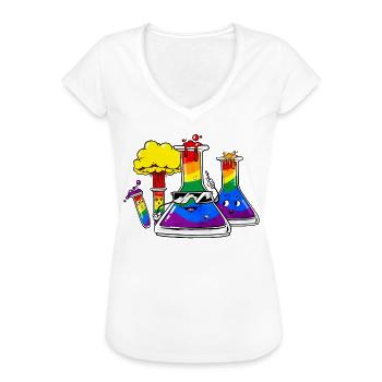 Gay Pride Regenbogenflagge Wissenschaftslehrer - Frauen Vintage T-Shirt - Weiß - Vorne
