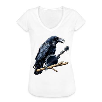Raven Crow Bluegrass Banjo Spieler - Frauen Vintage T-Shirt - Weiß - Vorne