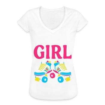Roller Girl Roller Skating Skating Girl Skating - Frauen Vintage T-Shirt - Weiß - Vorne