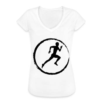 Cricle and Laufen - (2) - Frauen Vintage T-Shirt - Weiß - Vorne - Danielle (179cm)