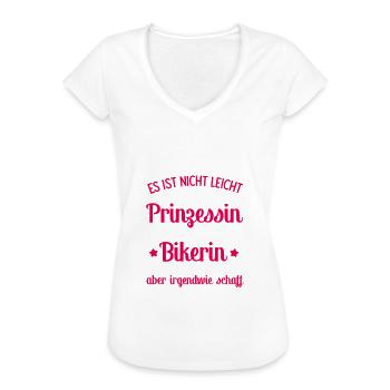 Prinzessin Bikerin Motarradfahrerin Bike Geschenk - Frauen Vintage T-Shirt - Weiß - Vorne