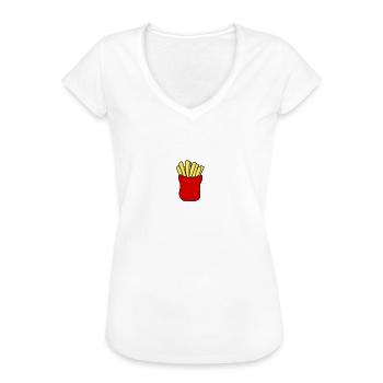 Pommes - Frauen Vintage T-Shirt - Weiß - Vorne
