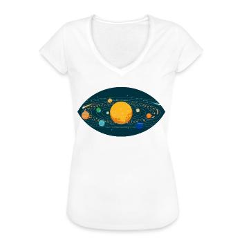 Planeten Sonnensystem Sonne Auge Erde Weltall - Frauen Vintage T-Shirt - Weiß - Vorne