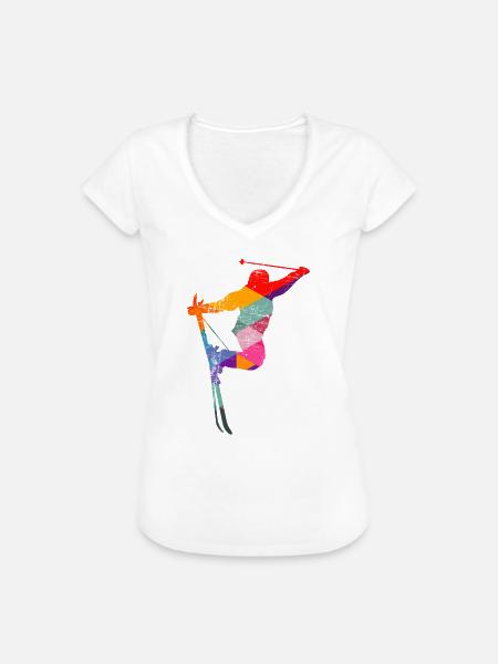 Skifahren Skifahrer - Frauen Vintage T-Shirt - Weiß