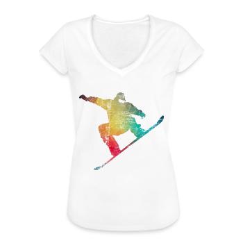 Snowboarder Snowboard - Frauen Vintage T-Shirt - Weiß - Vorne