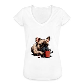 Französische Bulldogge Frenchie Hund - Frauen Vintage T-Shirt - Weiß - Vorne
