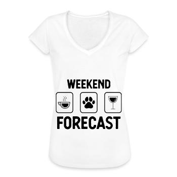 Prévisions du week-end 3 - - T-shirt vintage Femme - blanc - Devant - Danielle (179cm)