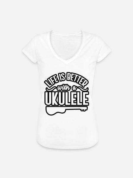 Ukulele - Frauen Vintage T-Shirt - Weiß