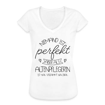 Senior Caregiver - Women's Vintage T-Shirt - white - Front - Danielle (179cm)