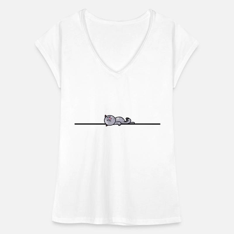 Müde Katze Frauen Vintage T-Shirt
