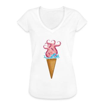Sommer-Seeeis Kraken-Kraken-Liebhaber - Frauen Vintage T-Shirt - Weiß - Vorne
