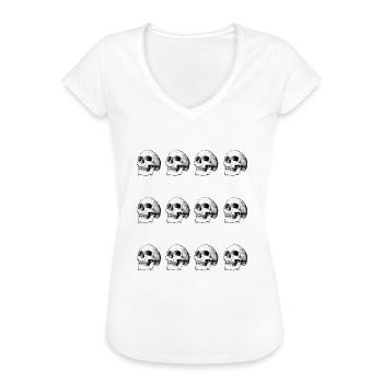 Schädel Skelett Anti rassistische Gleichheit LGBT Homosexuell Geschenk - Frauen Vintage T-Shirt - Weiß - Vorne