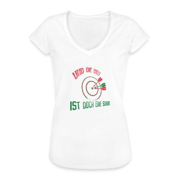 Welt ist doch eine Scheibe – Dartscheibe - Frauen Vintage T-Shirt - Weiß - Vorne
