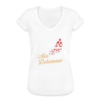 Dobermann - Mein - Frauen Vintage T-Shirt - Weiß - Vorne