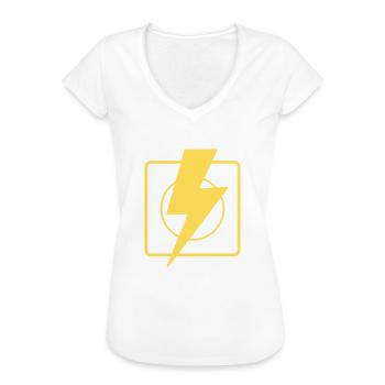 Elektriker Elektroniker Strom Spannung Geschenk - Frauen Vintage T-Shirt - Weiß - Vorne