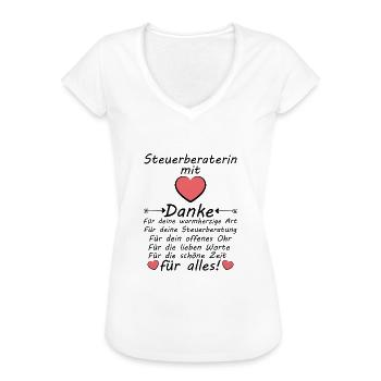 Danke sagen Dankeschön an beste Steuerberaterin - Frauen Vintage T-Shirt - Weiß - Vorne