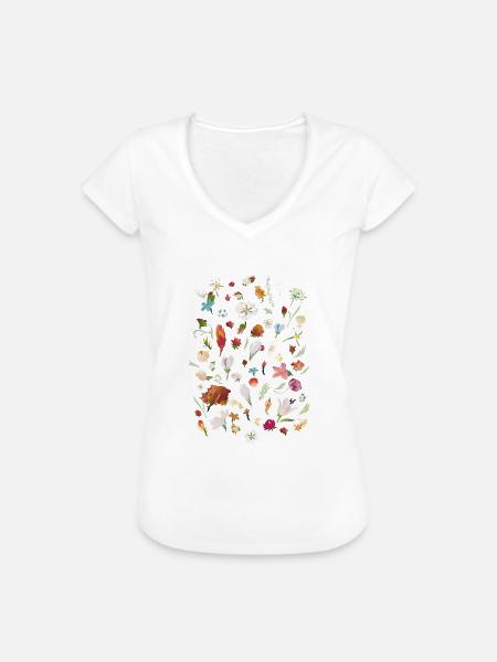 Blumenliese - Frauen Vintage T-Shirt - Weiß