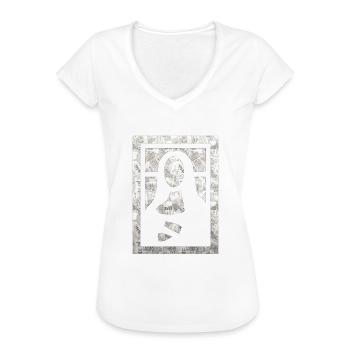 mona lisa spiel - Frauen Vintage T-Shirt - Weiß - Vorne